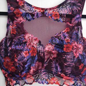 PINK Victoria’s Secret Very Sexy Floral Mesh Lace Bralette Size Medium